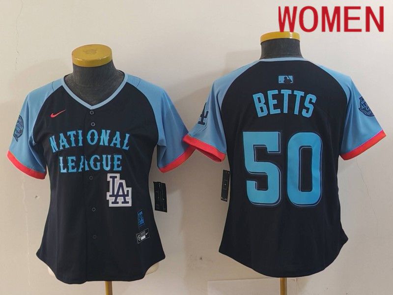 Women Los Angeles Dodgers #50 Betts Blue All star 2024 Nike MLB Jersey style 8155